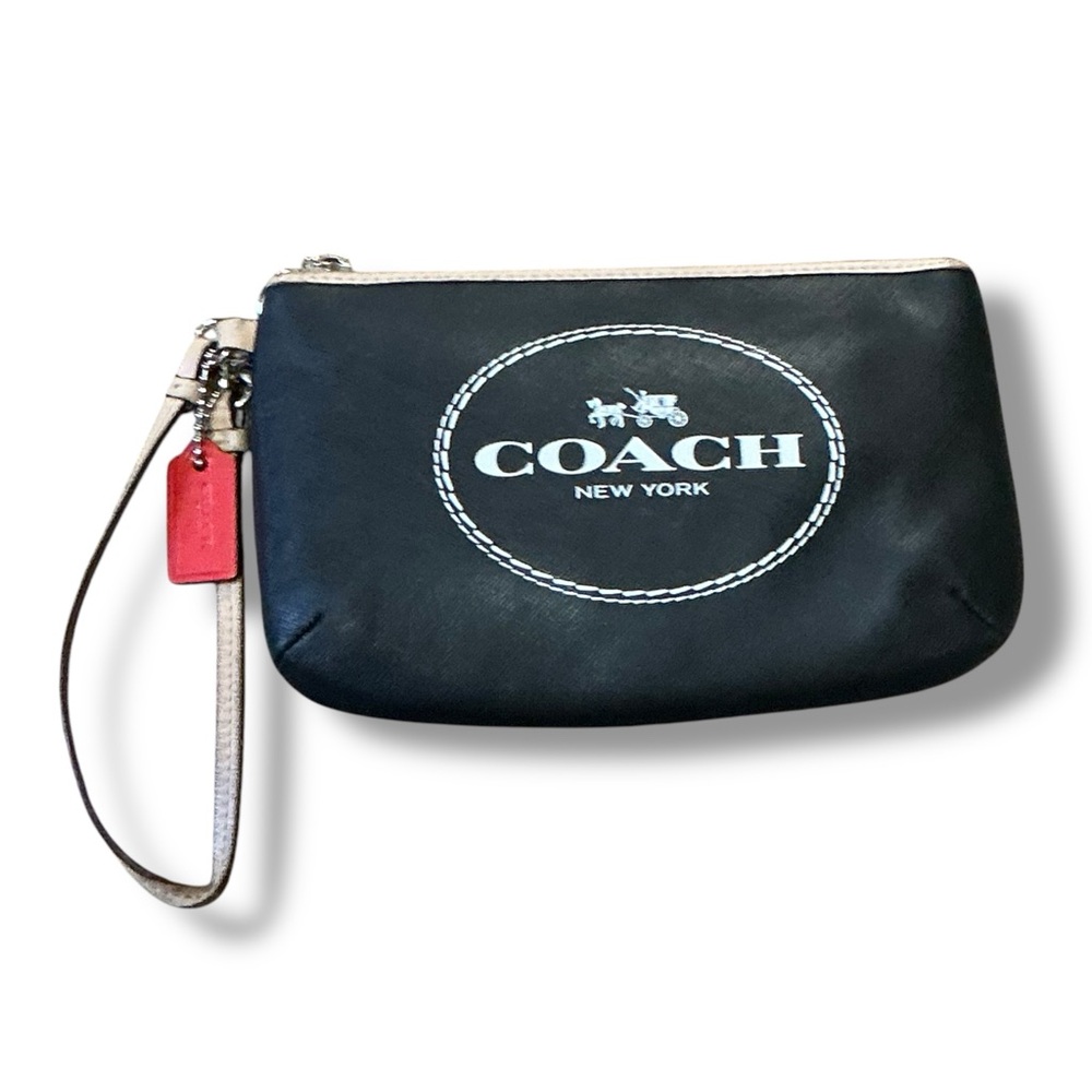 Coach Horse and Carriage Medium Black Wallet Wristlet